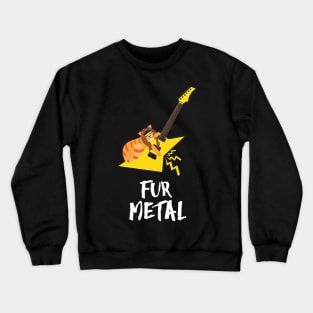 Retro Electric Guitar Cat | Funny Heavy Metal | Gift Ideas Crewneck Sweatshirt